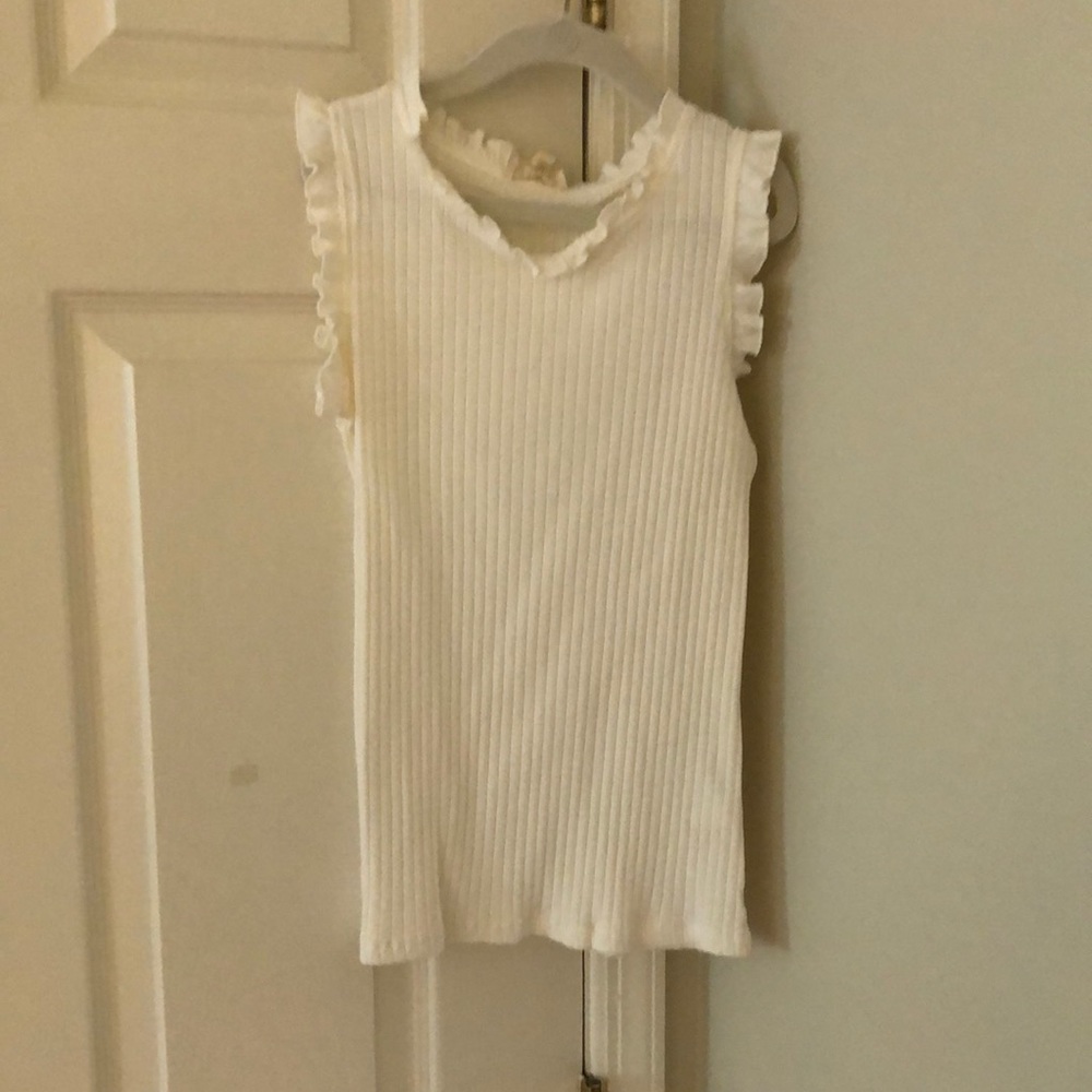 Hayden Girls White Ribbed Shirt